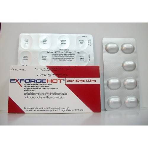 Exforge hct 5/160/12.5 mg - 14 F.C. Tablet
