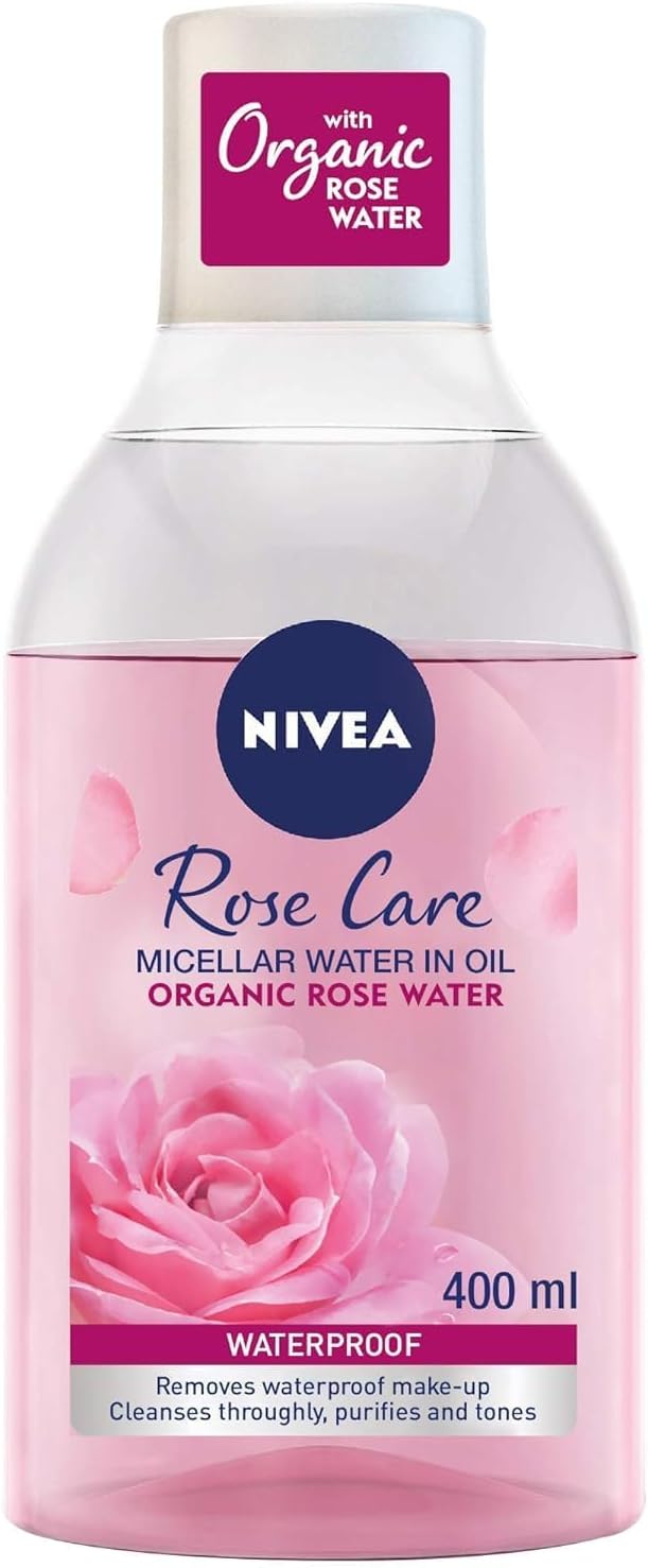 NIVEA Face Micellar Water, Makeup Remover, Rose Care with Organic Rose, All Skin Types, 400ml