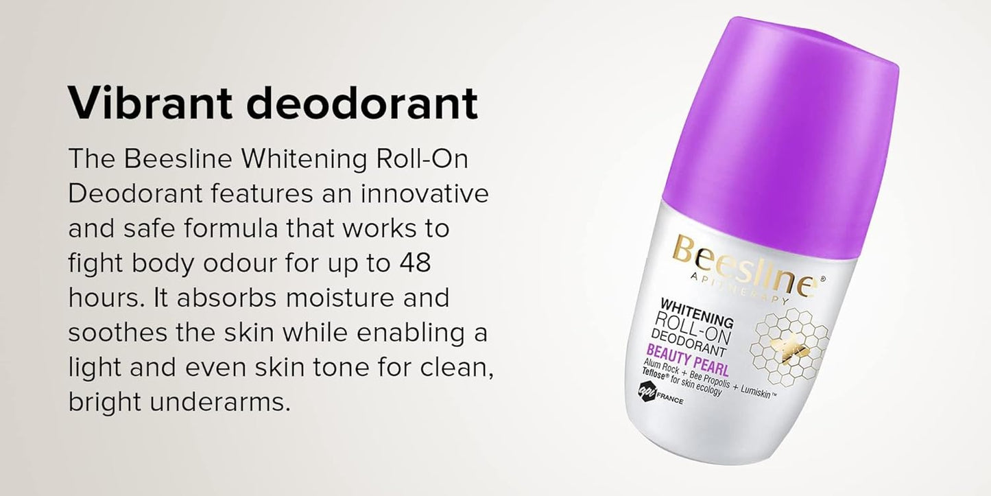 Beesline Whitening Sunfilter SPF 50+ 60 ml + Whitening Roll-On Deodorant Beauty Pearl Free - 50 ml (1+1) Promo Pack