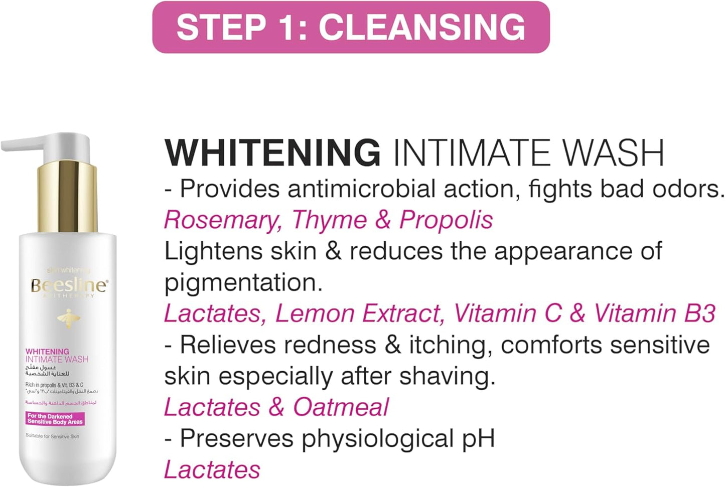 Beesline Whitening Intimate Wash For The Darkened Sensitive Body Areas - 200 ML