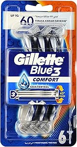 Gillette Blue3 Comfort Men's Disposable Razors – Pack of 6
