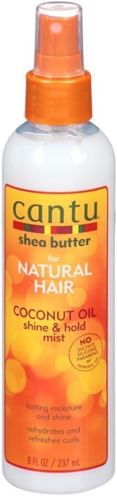 Cantu Natural Hair Coconut Oil Shine & Hold Mist 8 Ounce Spray (237ml)