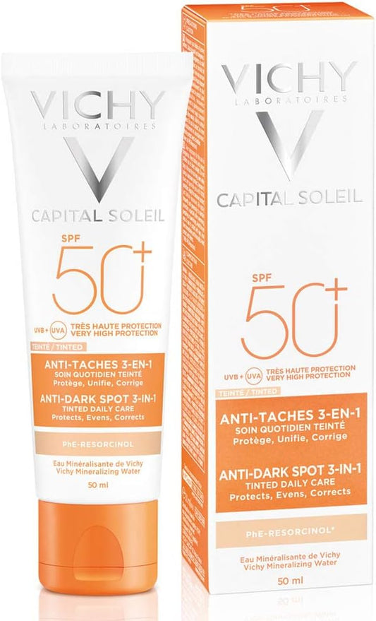 Vichy Ideal Soleil 3 in 1 Tinted Anti-Dark Spots Care SPF 50+ - 50 ml