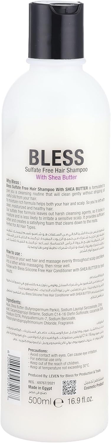 Bless Shampoo With Shea Butter Sulfate-Free - 500Ml