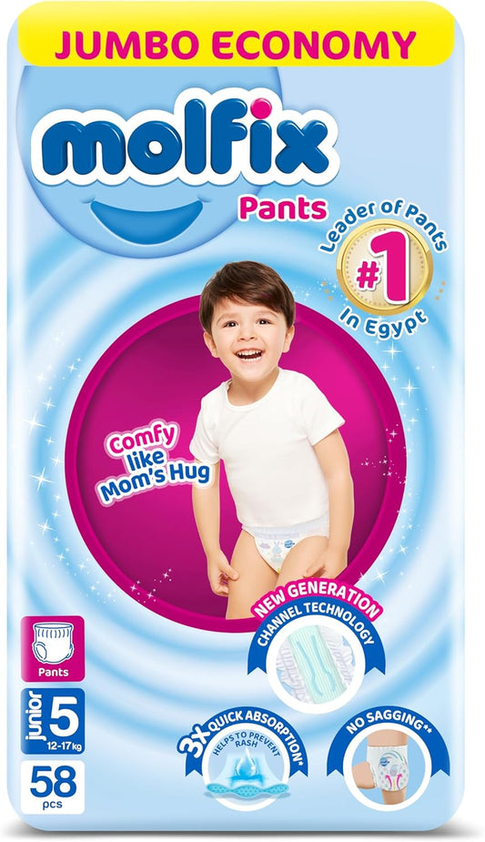 Molfix Pants Diapers - Jumbo Pack - Junior Size 5 - 58 Pieces