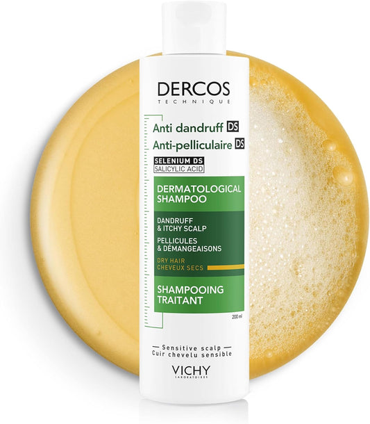 VICHY Dercos ANTI-DANDRUFF SHAMPOO FOR DRY Hair (Green) (200 Ml)