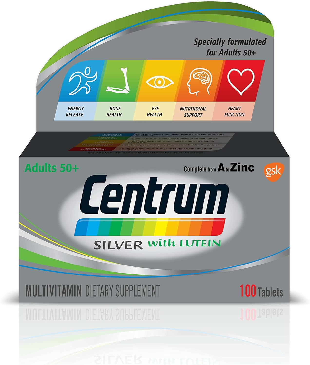 Centrum Silver with Lutein Multivitamin 100 Tablets